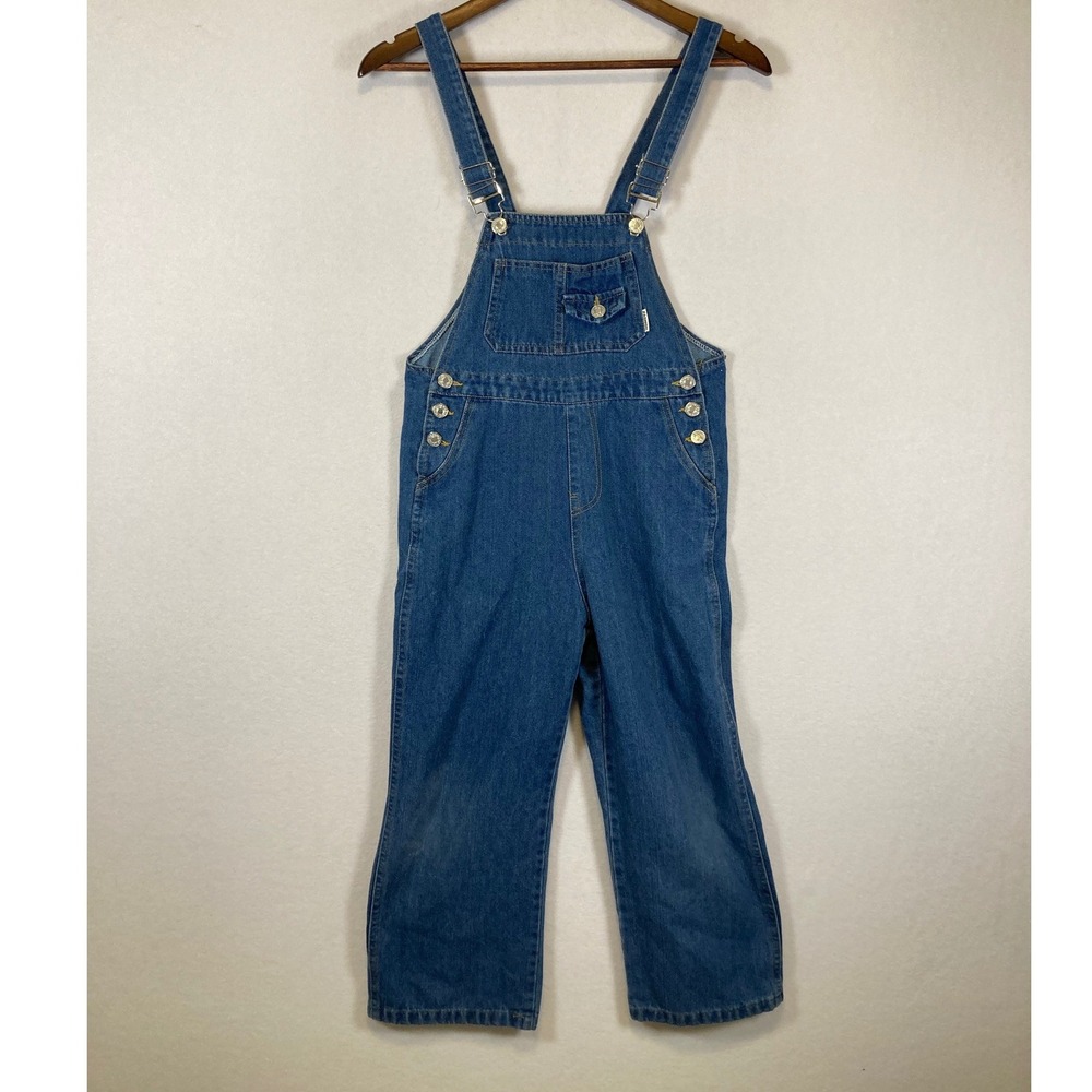 Vintage Aesthetic Fashion Women‎ Blue Denim Straight Leg Relaxed Overalls